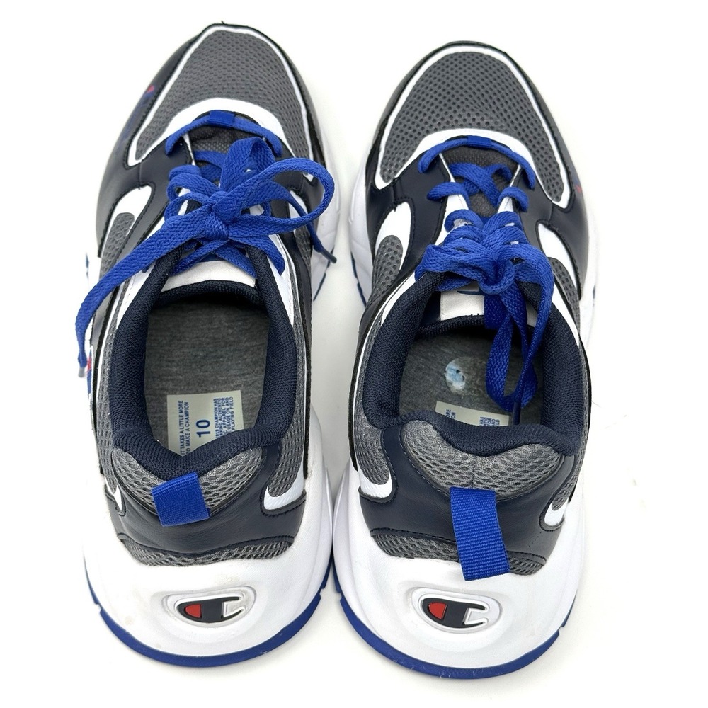 Champion Men's Sneakers Size 10 M Black Gray White Blue Leather Athletic Shoes - Picture 5 of 9